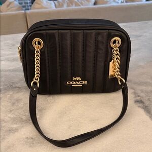 Coach Black Bag with Gold Accents